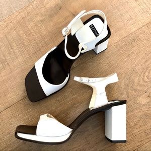 CASADEI leather block heel sandals